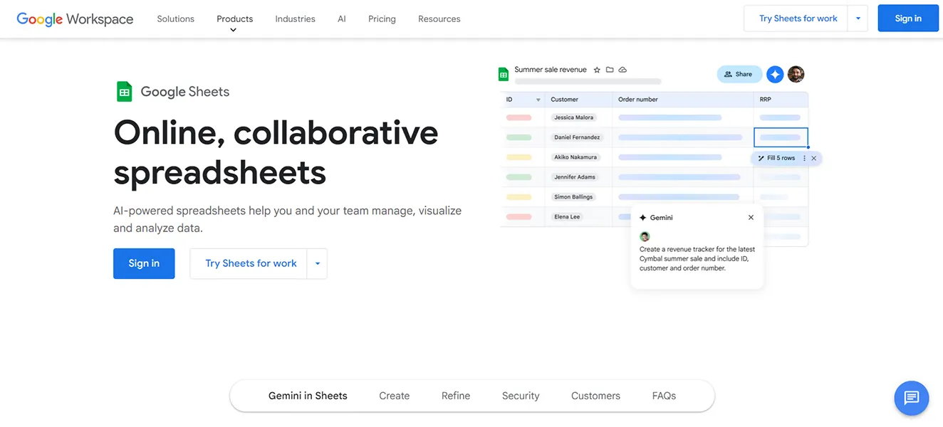 Google Sheets