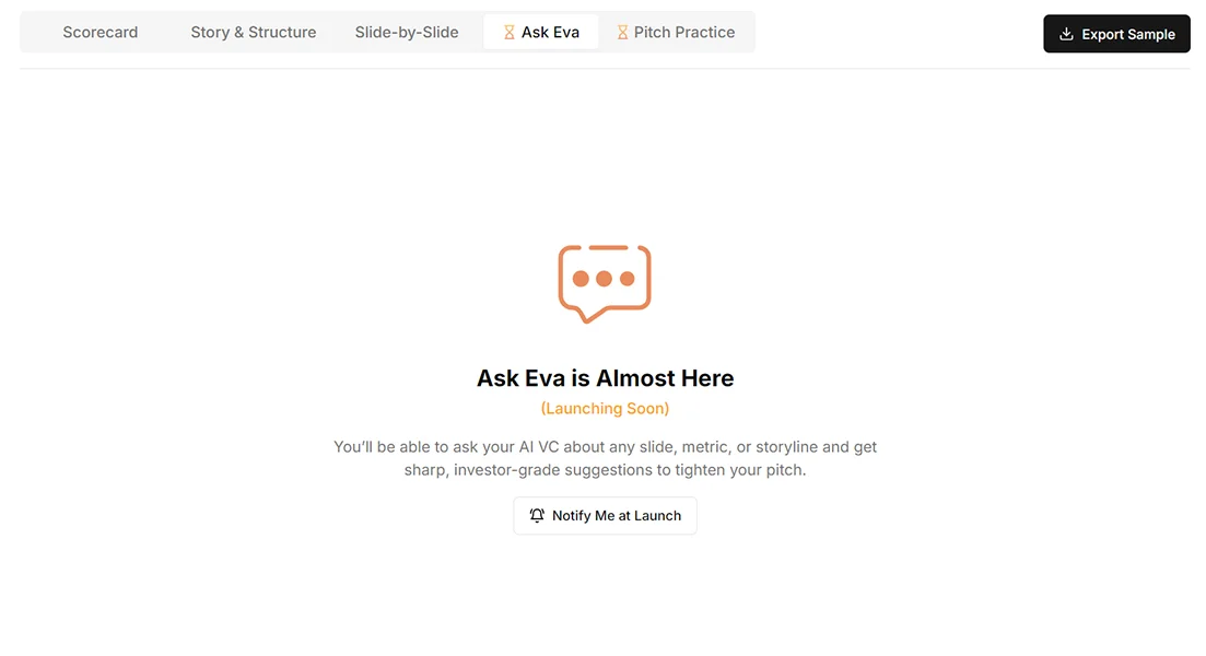 Evalyze Ask Eva Feature