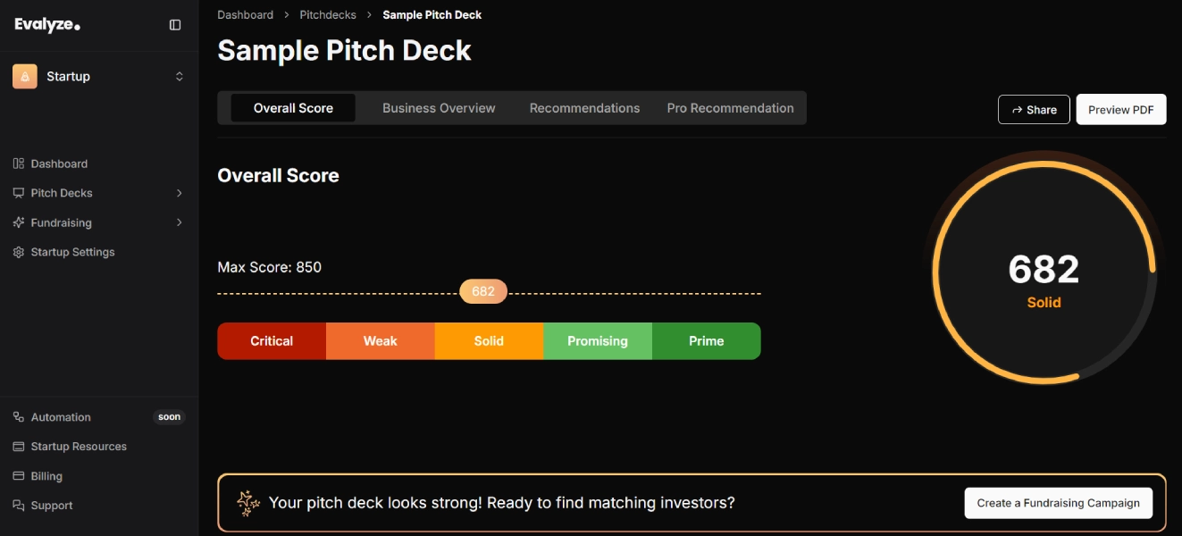 AI Pitch Deck Analyzer