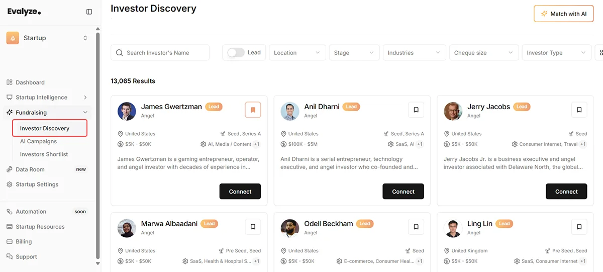 Evalyze Investor Discovery