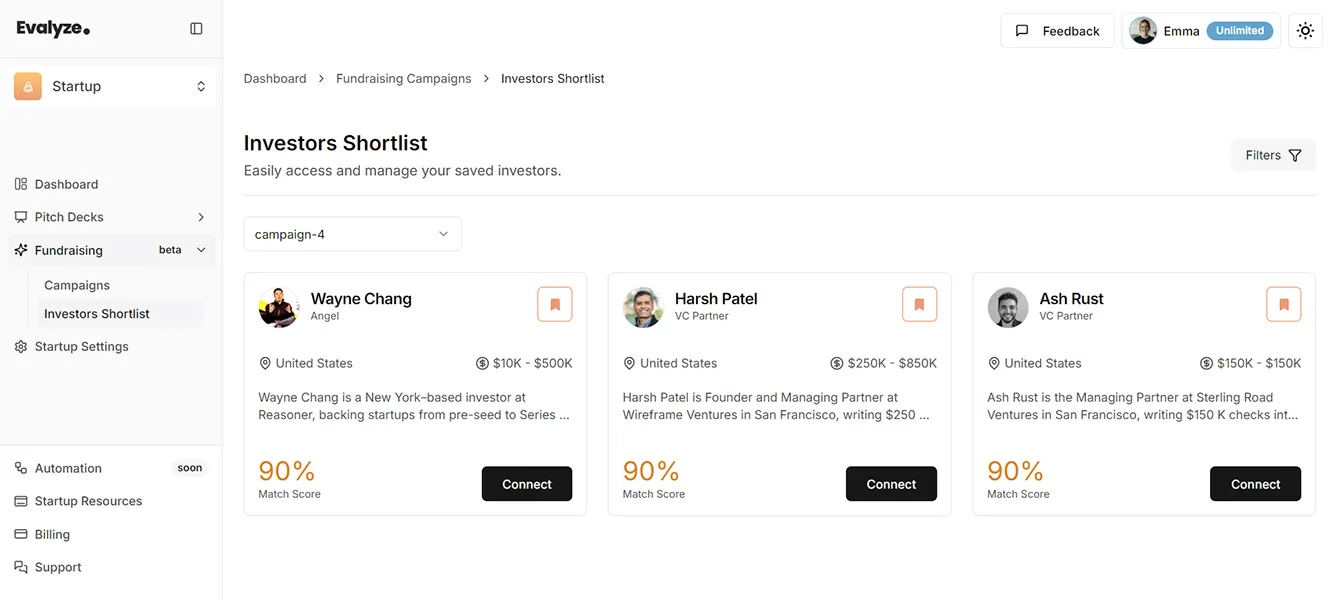 Build Your Investor Shortlist