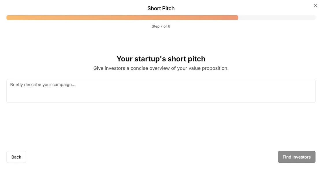 Write your short startup pitch