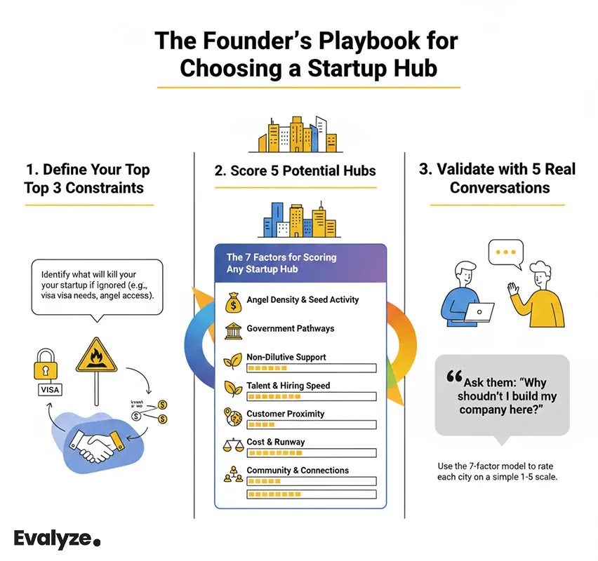Founders Playbook for choosing startup hub