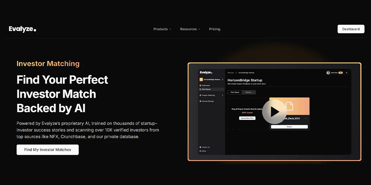 Evalyze investor matching feature
